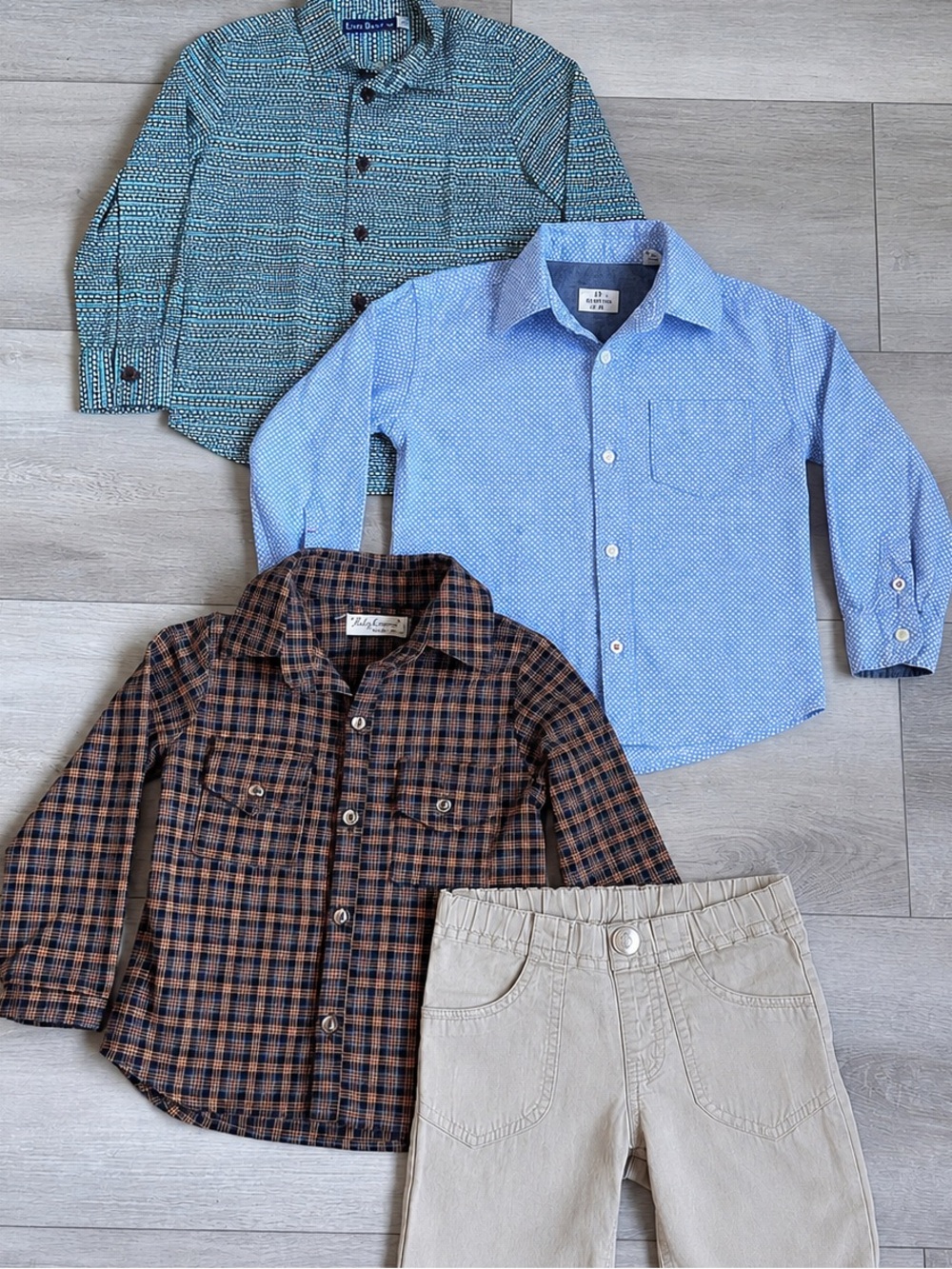 Lil Lemons Hartford Boys Bundle Size 4 Preppy Shirts & Khaki Shorts